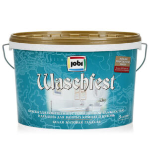 JOBI ВД краска О2 Waschfest (база С) Белый [0,9л] стойкая к мытью д/ван. и кух.