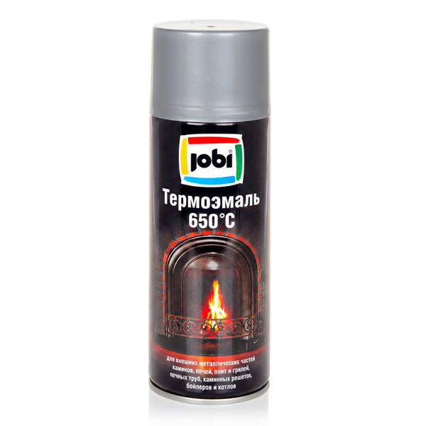 JOBI Эмаль Аэрозоль  Серебро [520мл]термостойкая +650С